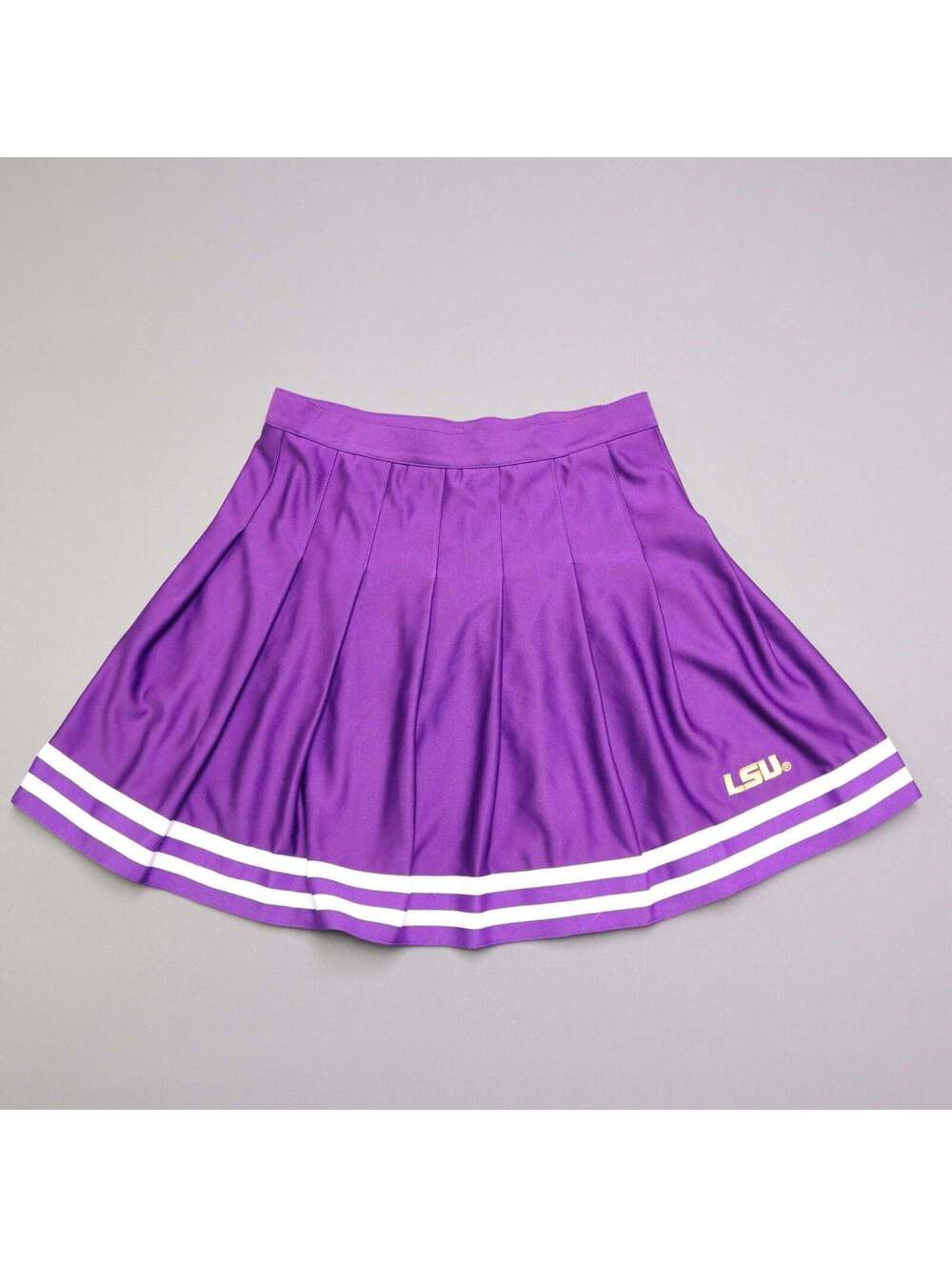 LSU Tigers Womens Small Purple Pleated Cheer Skirt Cheerleading White Trim ZooZ